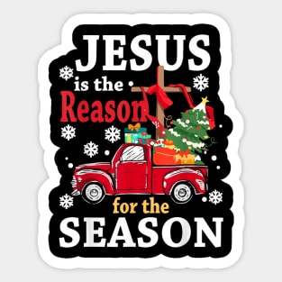 Christian Jesus The Reason Xmas Holiday Season Christmas Sticker